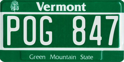 VT license plate POG847