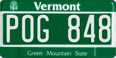 VT license plate POG848