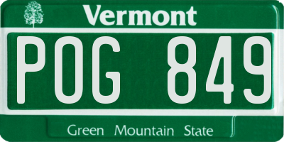 VT license plate POG849