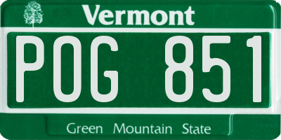 VT license plate POG851
