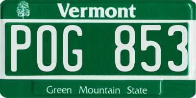 VT license plate POG853
