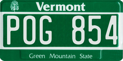 VT license plate POG854