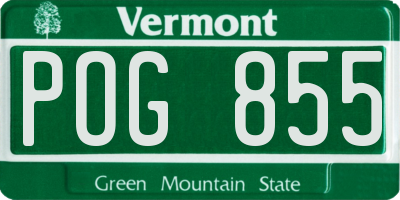 VT license plate POG855