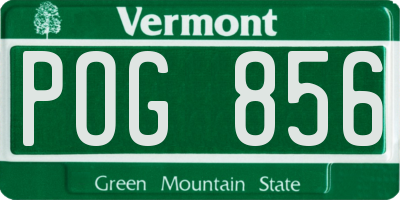 VT license plate POG856