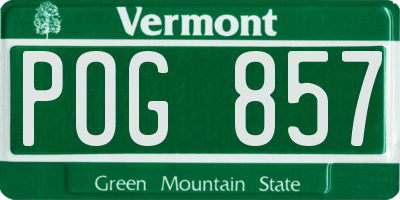 VT license plate POG857