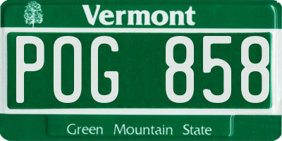 VT license plate POG858