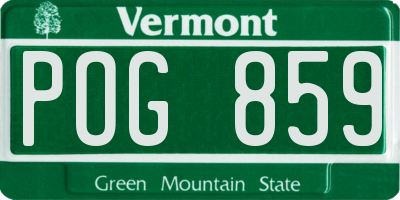 VT license plate POG859