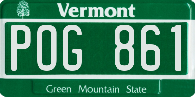 VT license plate POG861