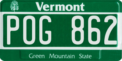 VT license plate POG862