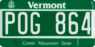 VT license plate POG864