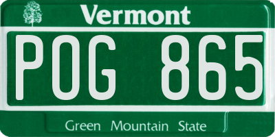 VT license plate POG865
