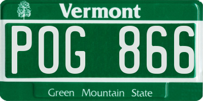VT license plate POG866