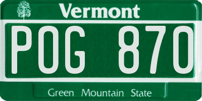 VT license plate POG870
