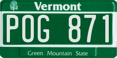 VT license plate POG871