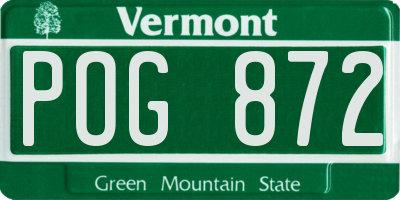 VT license plate POG872