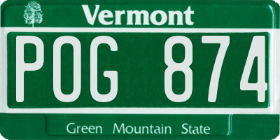 VT license plate POG874