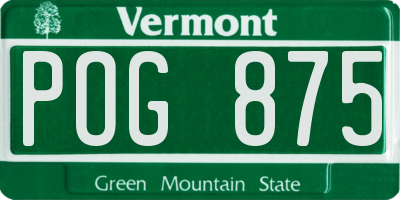 VT license plate POG875