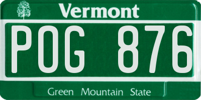 VT license plate POG876