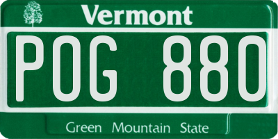 VT license plate POG880