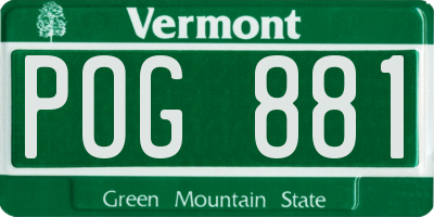 VT license plate POG881