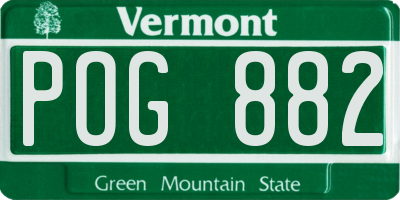VT license plate POG882