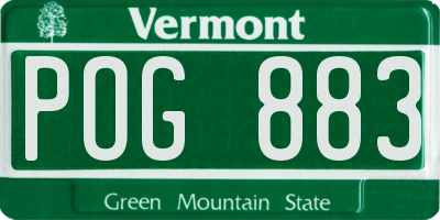 VT license plate POG883