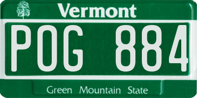 VT license plate POG884