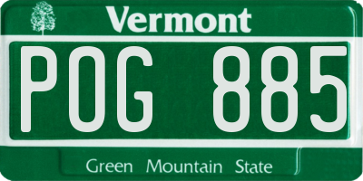 VT license plate POG885