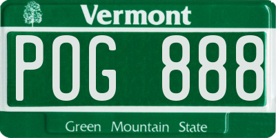 VT license plate POG888