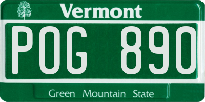 VT license plate POG890