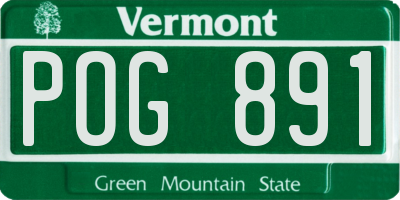 VT license plate POG891
