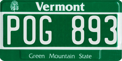 VT license plate POG893