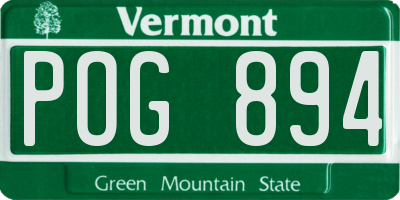 VT license plate POG894