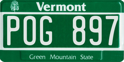 VT license plate POG897