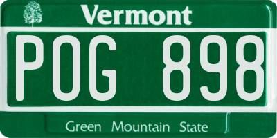 VT license plate POG898