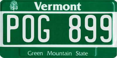 VT license plate POG899