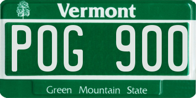 VT license plate POG900