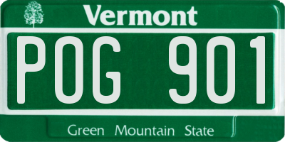 VT license plate POG901