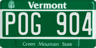 VT license plate POG904