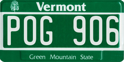 VT license plate POG906