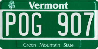 VT license plate POG907