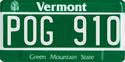 VT license plate POG910
