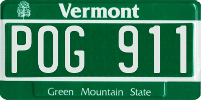 VT license plate POG911