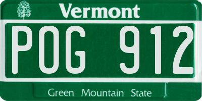 VT license plate POG912