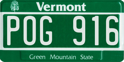 VT license plate POG916