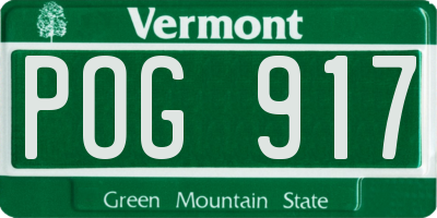 VT license plate POG917