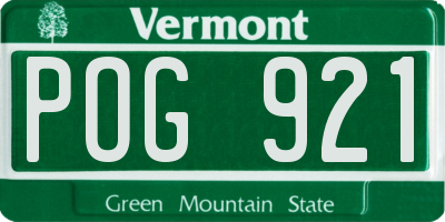 VT license plate POG921