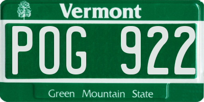 VT license plate POG922
