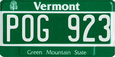 VT license plate POG923