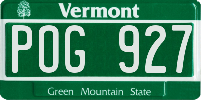 VT license plate POG927